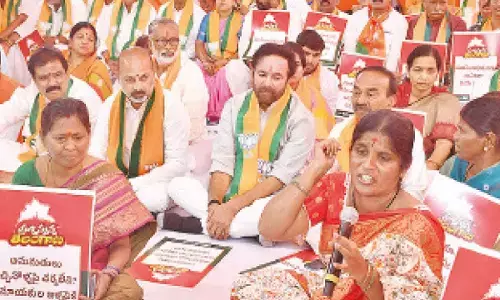 BJP Maha Dharna against Musi beautification project