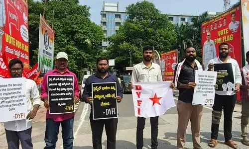 Hyderabad: Youth organisations hold dharna