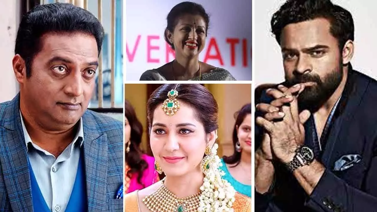 Prakash Raj, Rashi Khanna, Sai Durgha Tej, and Gowthami at ABP Summit 2024