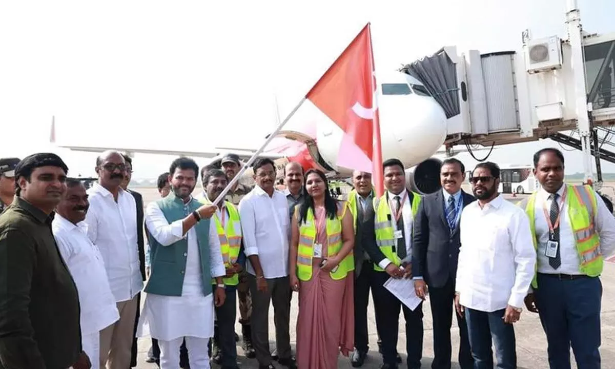 Union Minister of Civil Aviation Kinjarapu Ram Mohan Naidu inaugurating new flight services in Visakhapatnam on Sunday