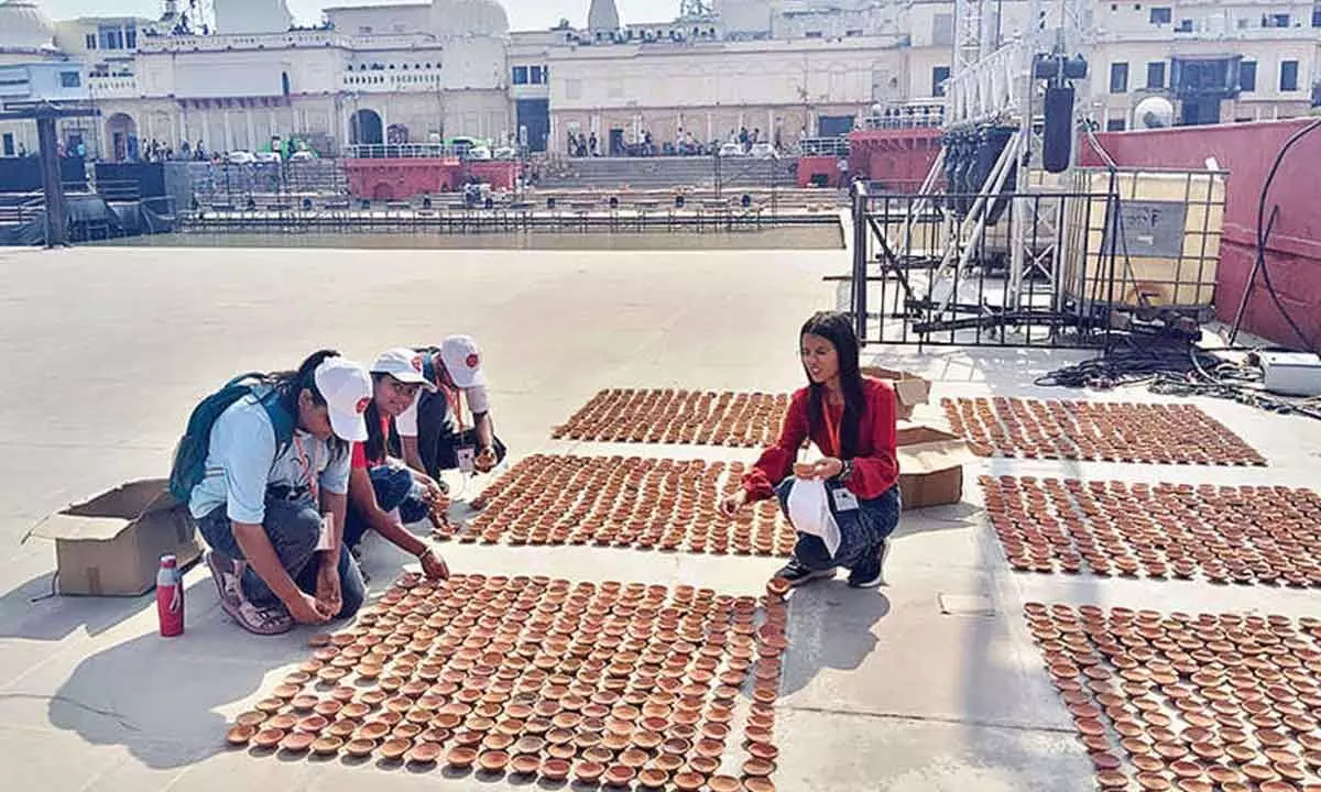 80,000 diya Swastik to illuminate on Diwali