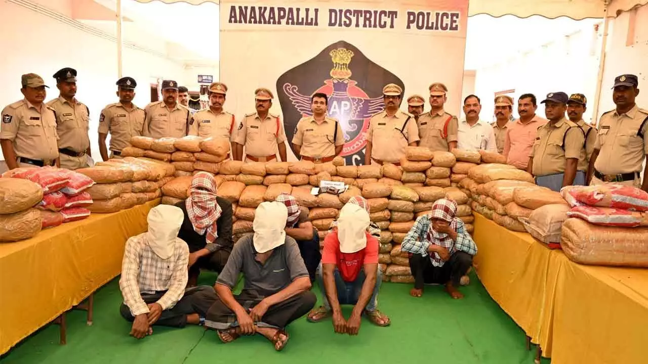 Anakapalli district police seize 448 kg ganja