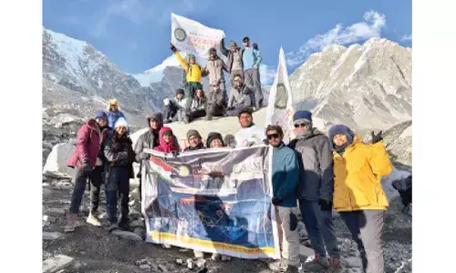 SRM-AP team conquers Everest Base Camp