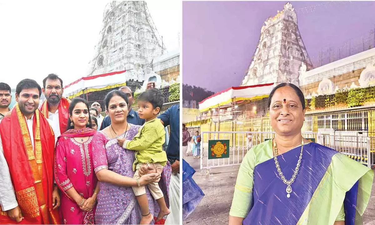 Konda Surekha offers prayers to Lord Balaji