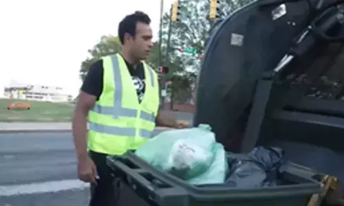 Multi-millionaire Ramaswamy picks up garbage protesting Bidens remarks against Trump supporters