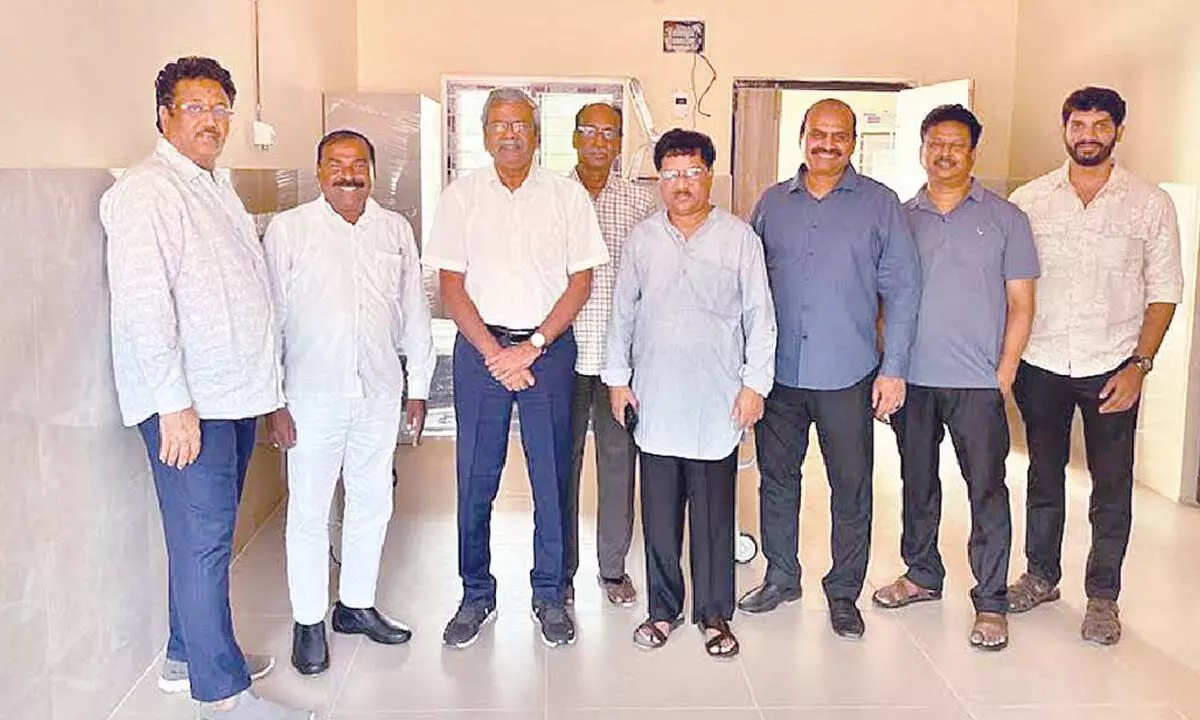 MP Golla Babu Rao along with the core committee members of Sneha Sandhya Age Care Foundation in Visakhapatnam