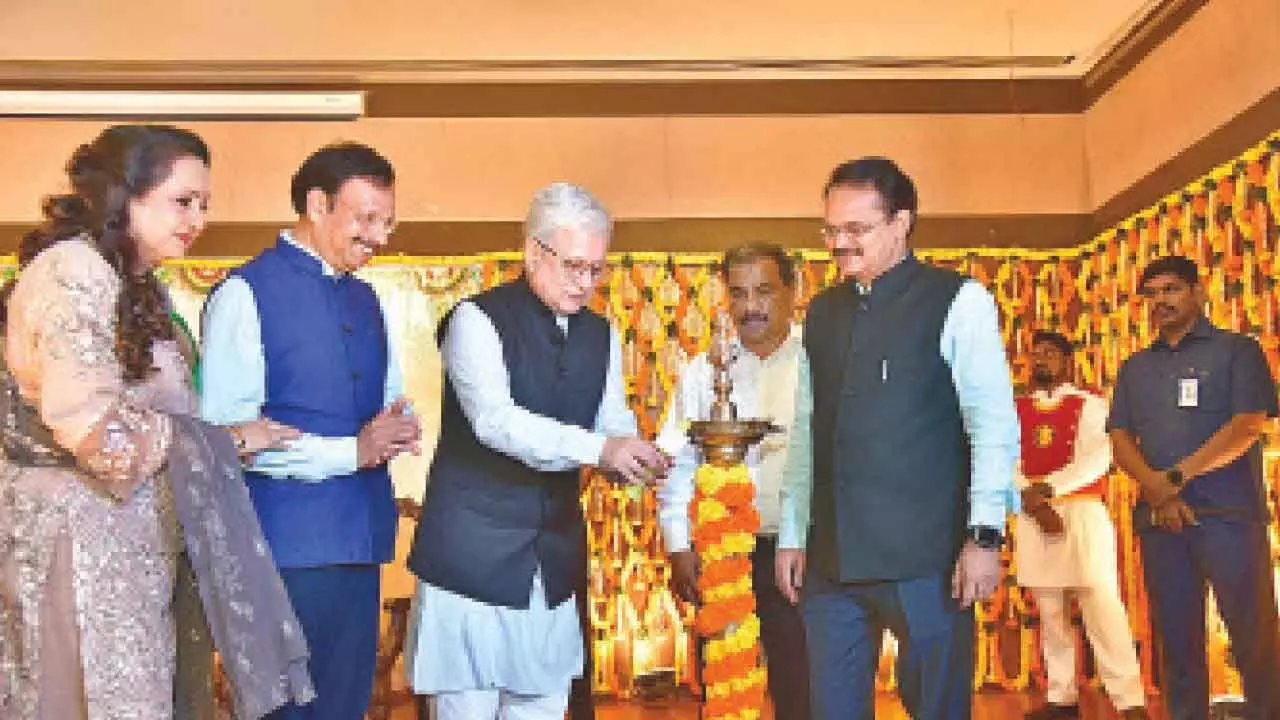 Governor Jishnu Dev Varma inaugurating the Foundation Day of eight States and five Union Territories at Raj Bhavan in Hyderabad on Friday