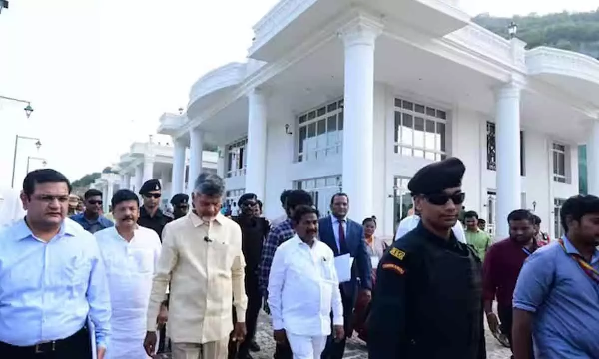 Chandrababu visits Rushikonda buildings, here is a note on the project