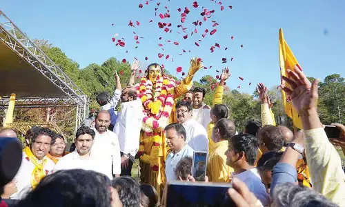 Minister Nara Lokesh unveils TDP founder and former CM late NT Rama Rao’s statue in Atlanta