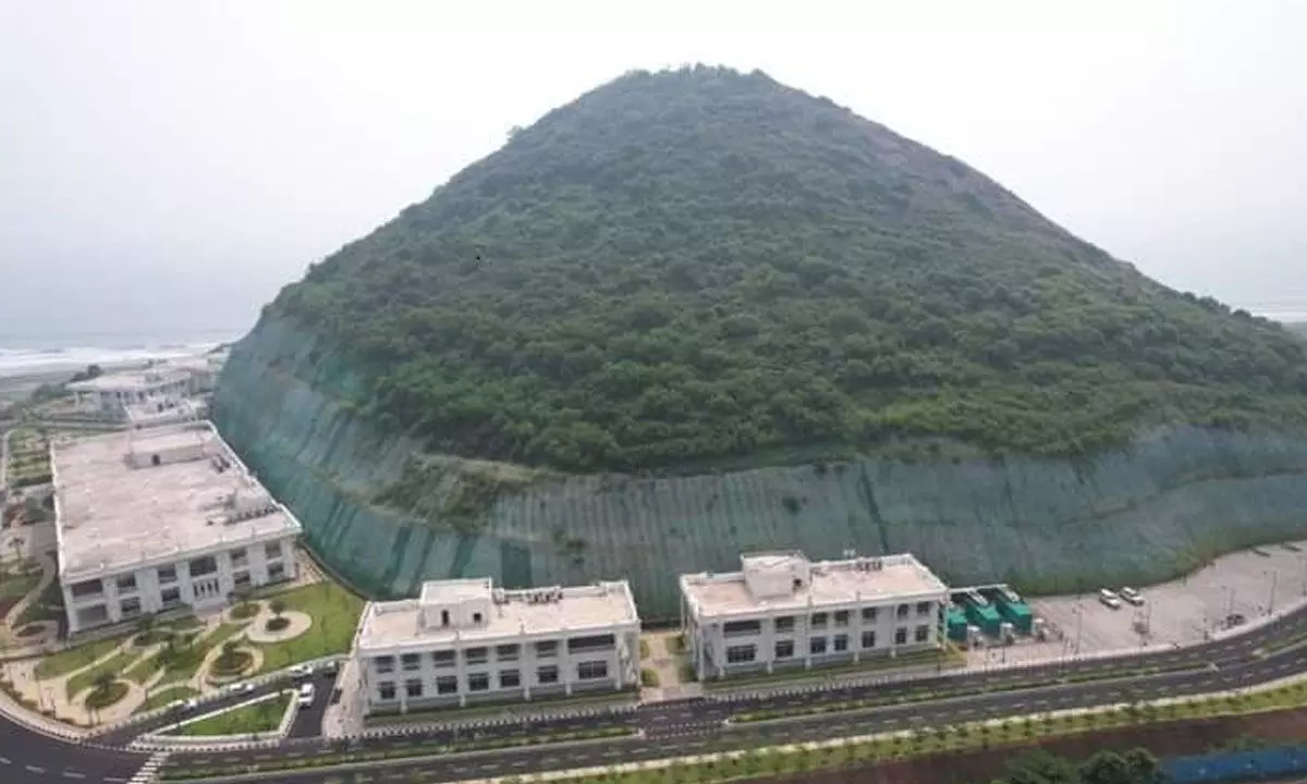 An aerial view of Rushikonda tourism project in Visakhapatnam