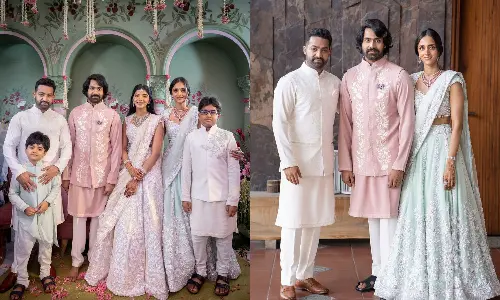 Jr NTR and Family Attend Narne Nithin and Shivani Talluri’s Engagement