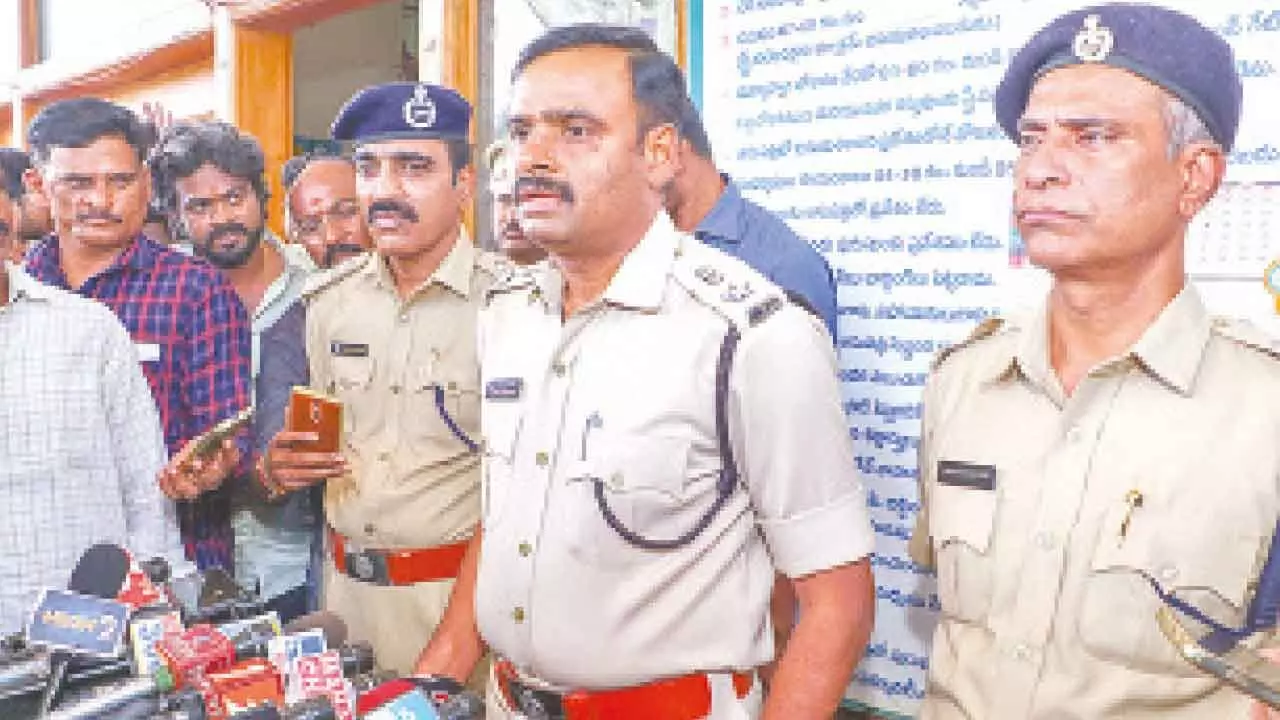 District SP L Subbarayudu speaking at the Maternity Hospital in Tirupati on Tuesday