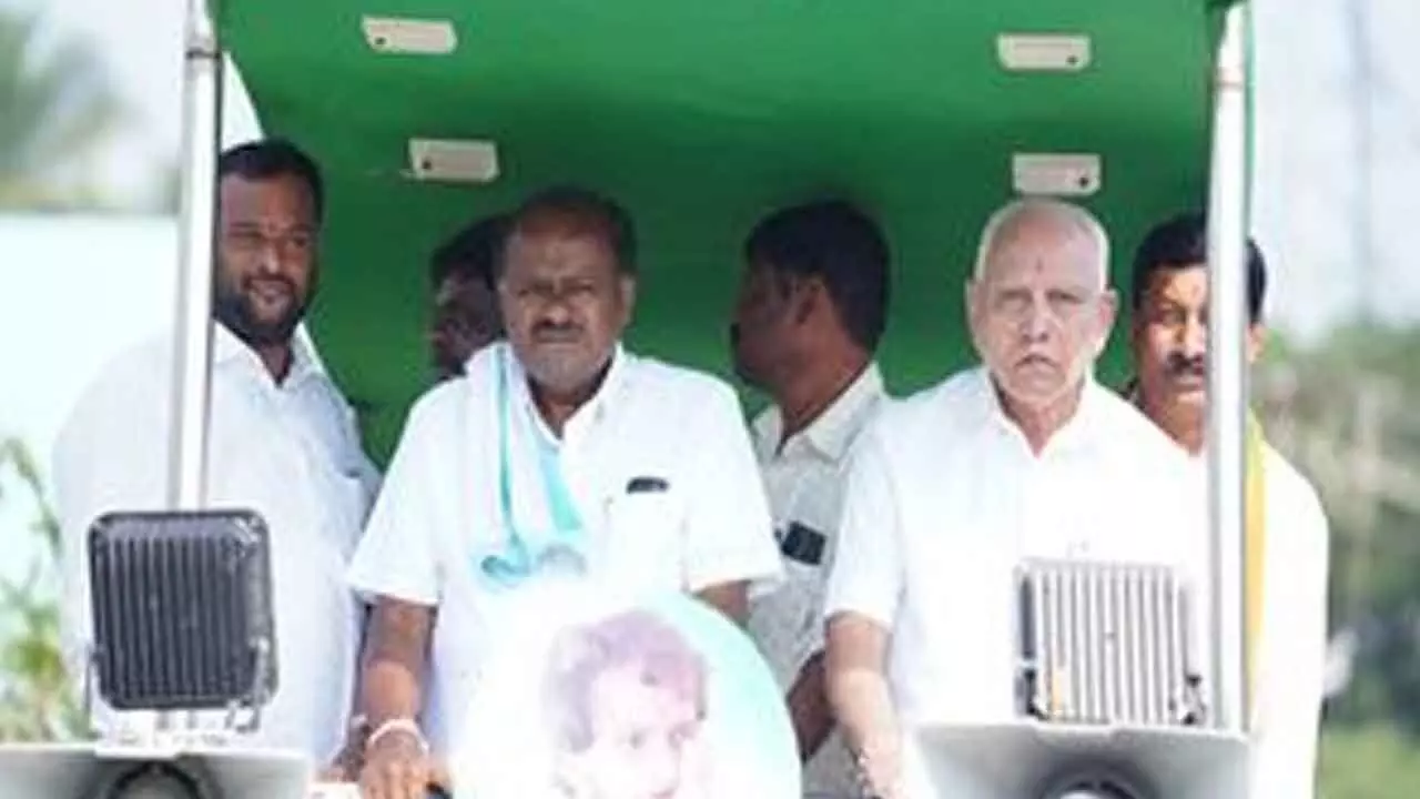 JD(S) chief, Yediyurappa campaign for NDA candidate