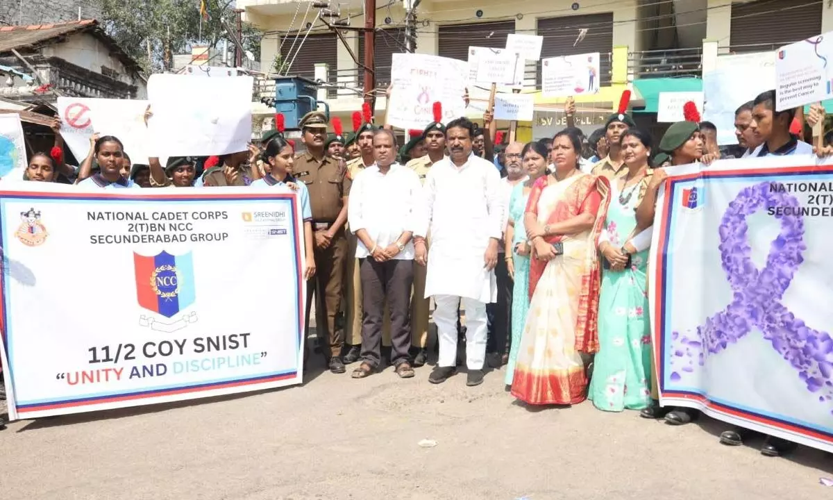 Cancer Awareness Program Organized by NCC and Srinidhi Educational Group