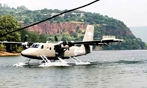 Vijayawada-Srisailam Sea Plane trial run conducted succesfully