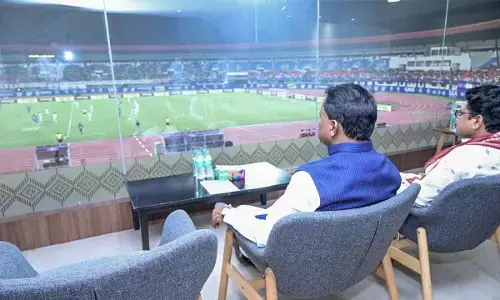 CM Mohan Charan Majhi watches ISL football match