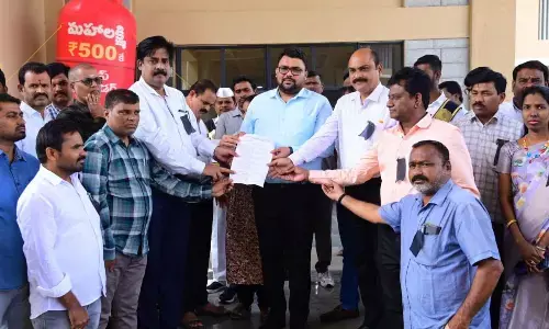 Protest by Revenue, TNGOs, and TGOs Employees at the Nagar Kurnool Collectorate