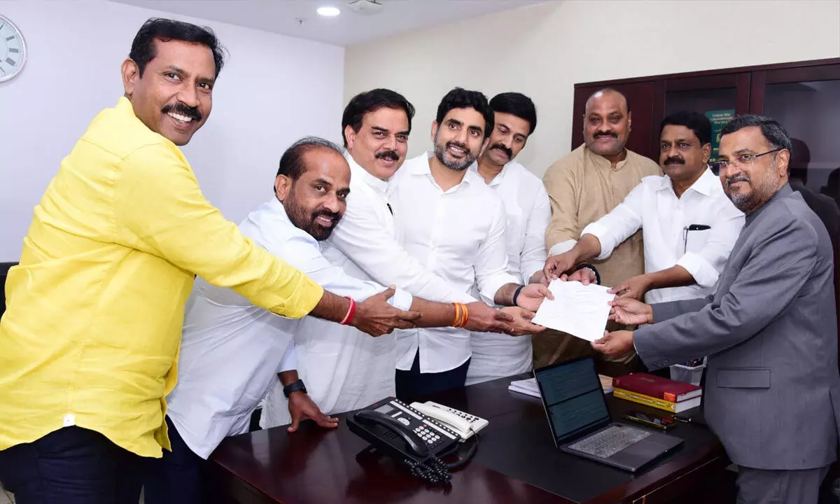 NDA leaders file Kanumuru Raghu Rama Krishna Rajus nomination for Deputy Speaker election