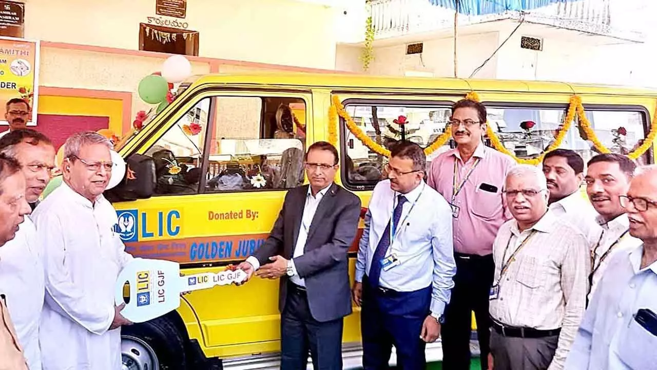 LIC donates school bus to Swayamkrushi Trust