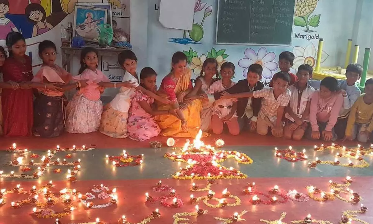 Grand Kartika Purnima Celebrations at Nagar Kurnool’s Saraswati Shishu Mandir