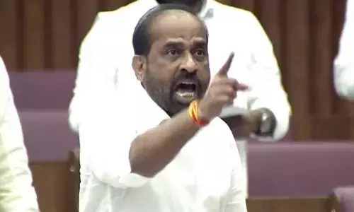 Health Minister Y Satya Kumar Yadav speaking at the Legislative Council on Friday