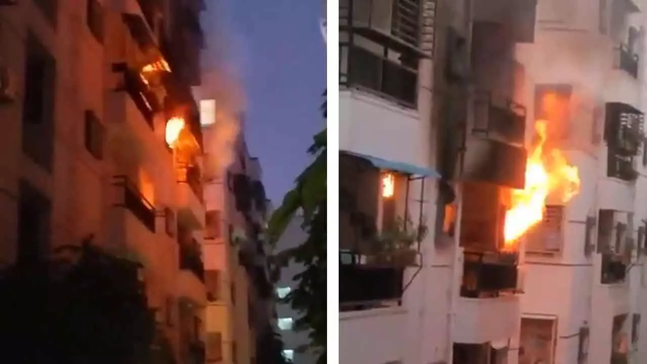 Fire breaks out at an apartment in Manikonda, no casualties