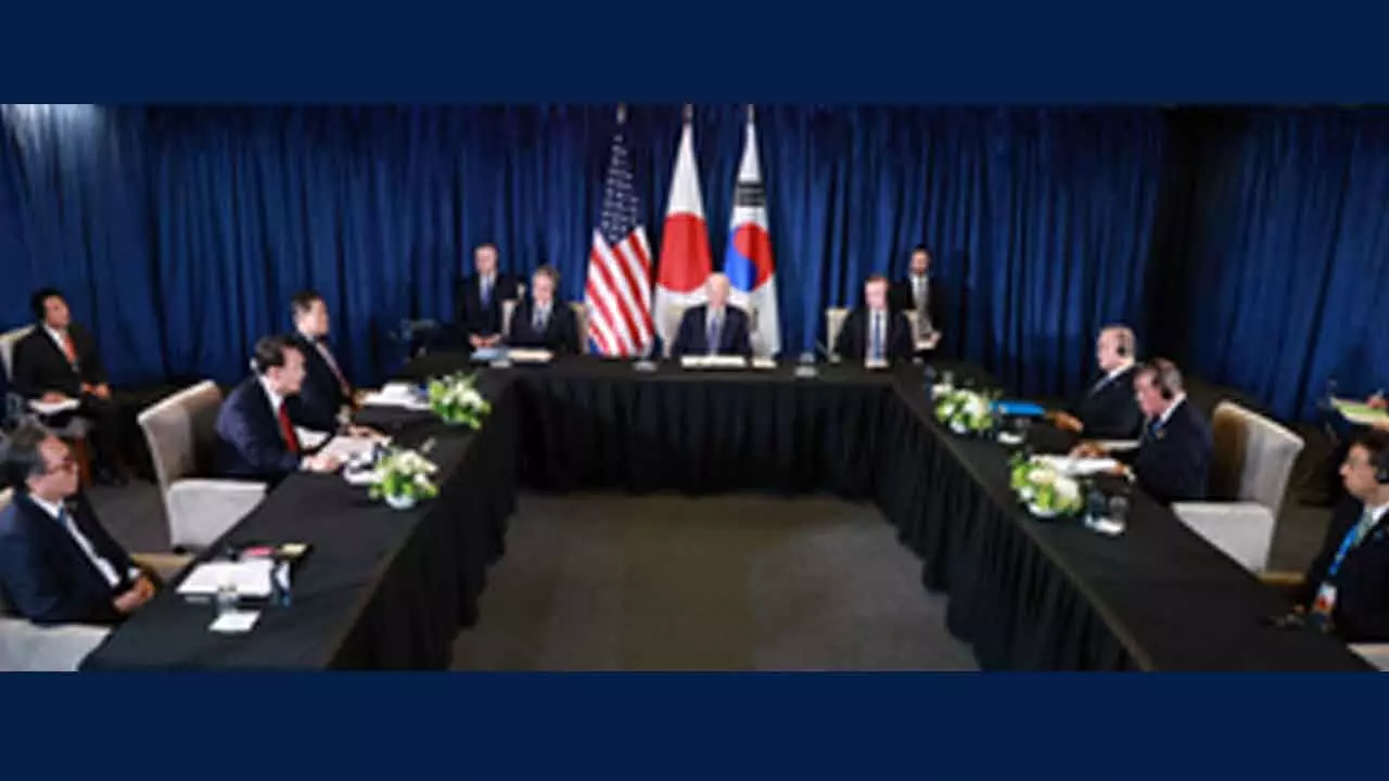 S Korea, US, Japan unveil secretariat establishment, slam N Korea-Russia on Ukraine war expansion