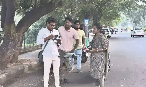 Drone survey held for laying smart roads