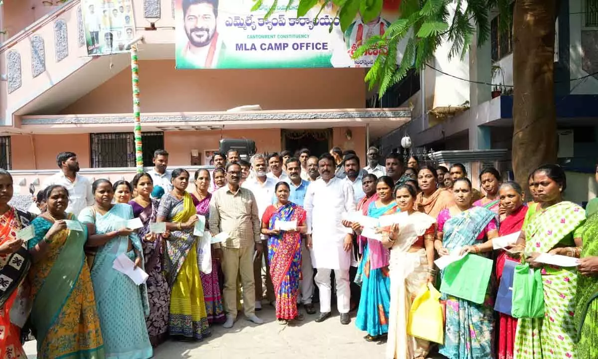 MLA Sri Ganesh Distributes Cheques to Kalyana Lakshmi beneficiaries