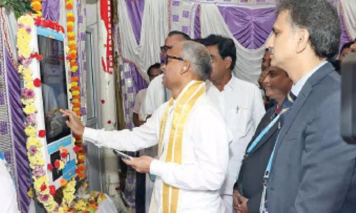 Kiosk set up for Anna Prasadam donations