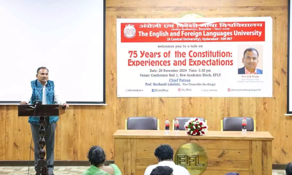 EFLU hosts talk on 75 years of the Indian Constitution