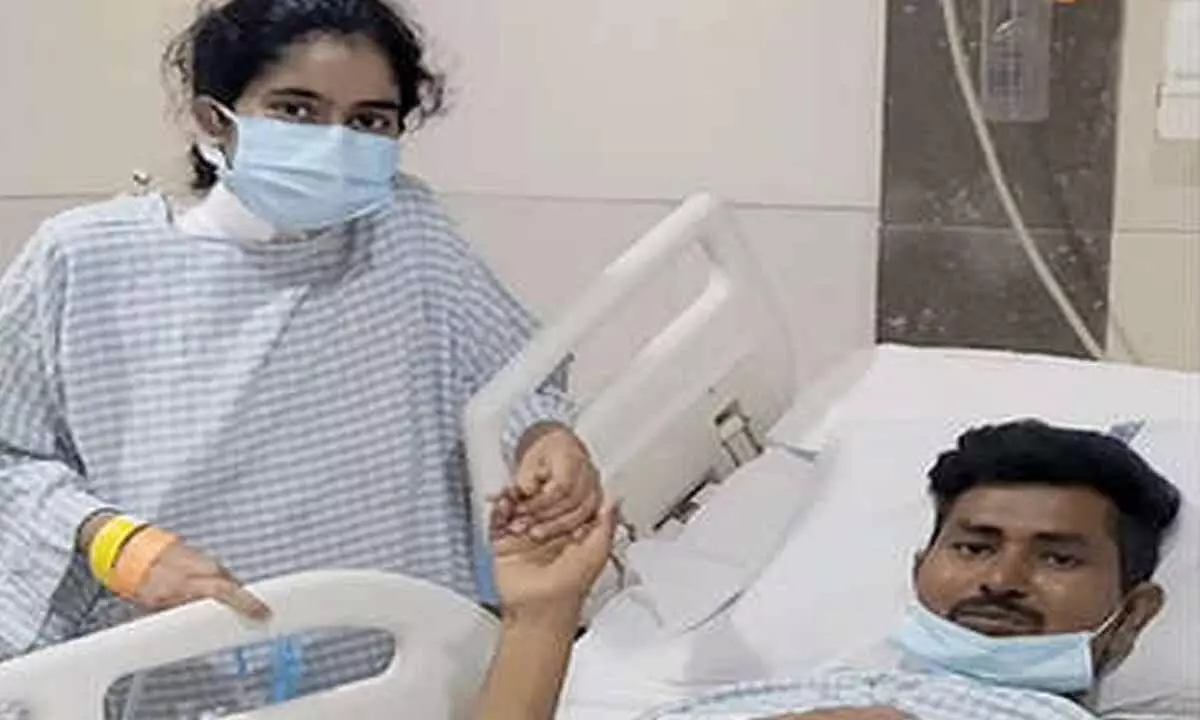 The Khammam couple undergoing treatment in a Hyderabad hospital after liver transplant