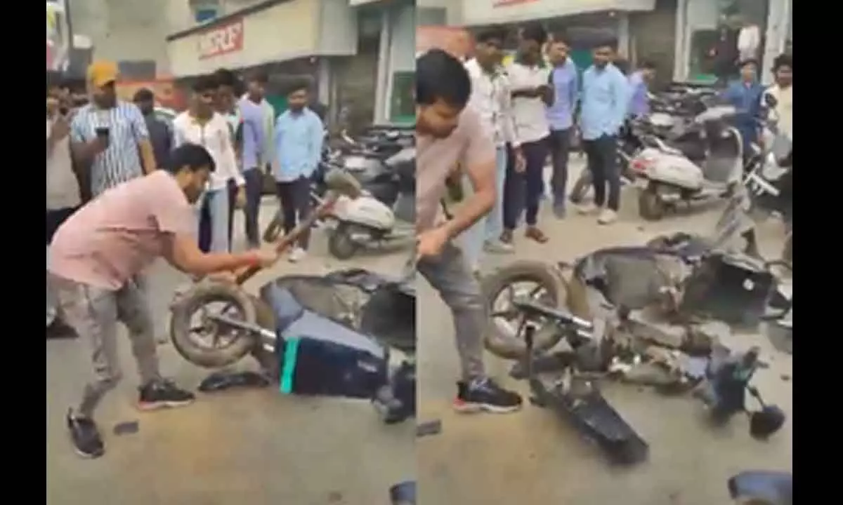 Man smashes Ola scooter after receiving Rs 90,000 bill for repairs