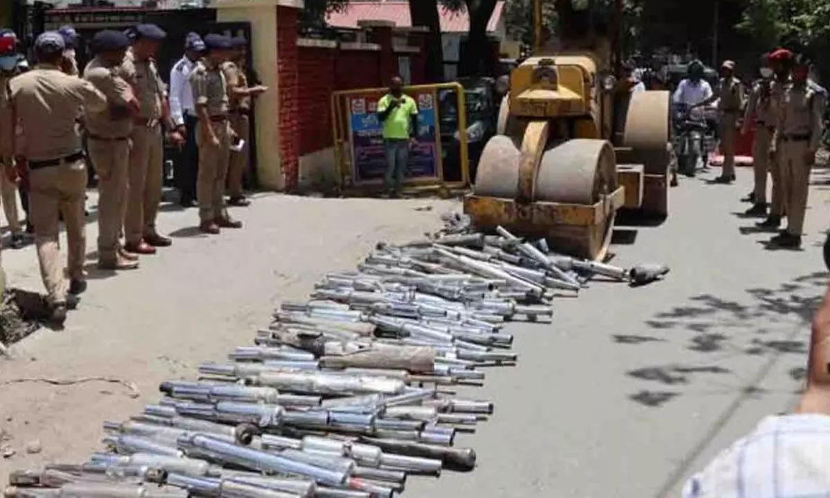 Cops silence deafening noise of 100 bikes