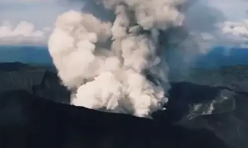 Mount Dukono in Indonesias North Maluku erupts, flight warning issued