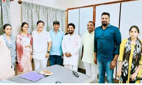 Alumni association leaders with Minister Kandula Durgesh