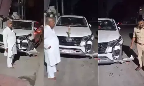 Unidentified Vehicle Rams VH’s Car in Hyderabad