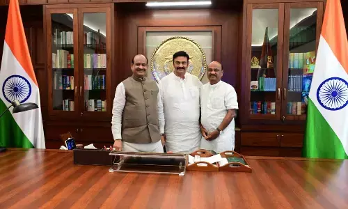 AP assembly speakers visit Lok Sabha, invites Om Birla for AP