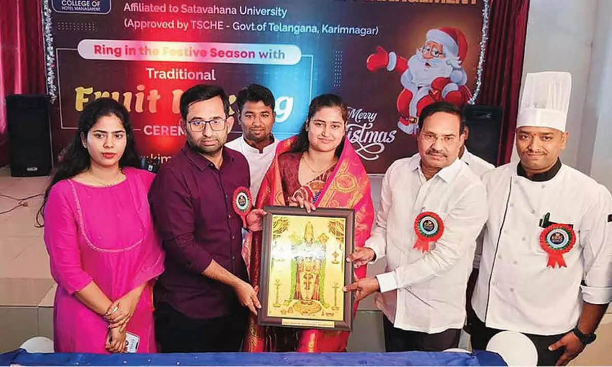 Cake mixing celebrations held at KIMS College of Hotel Management