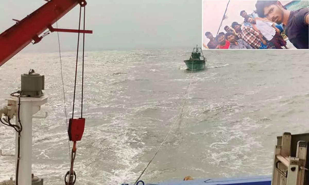 9 fishermen rescued from sea amid rough weather