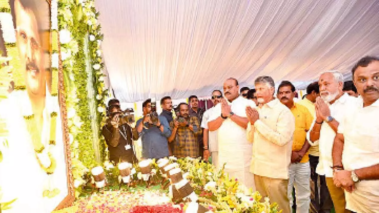 CM Naidu takes part in shradha karma of his brother