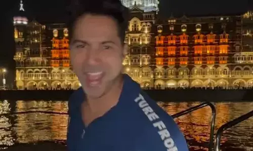 Varun Dhawan dances outside Taj Hotel in Mumbai