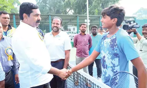 MLA Nagaraju inaugurates national tennis tourney