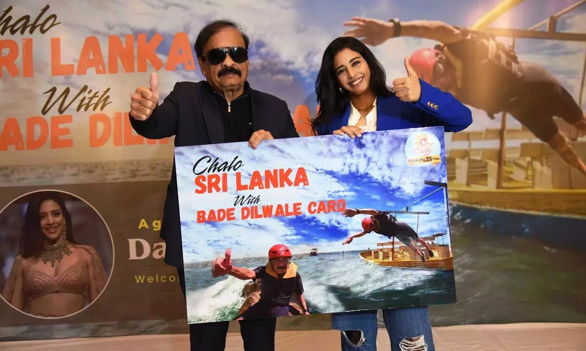 Actress Daksha Nagarkar and Rajeev Reddy unveils Chalo Sri Lanka with BADE DILWALE Card