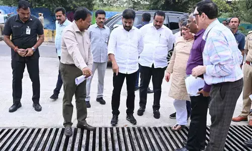 CM Revanth inspects rainwater sump works at Lake View guest house
