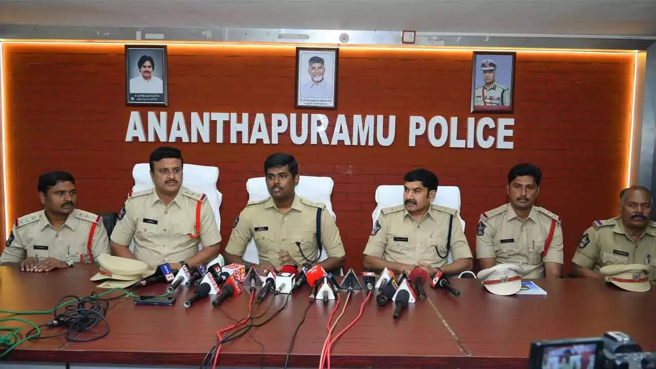 SP PJagadeesh addressing the media in Anantapur on Tuesday