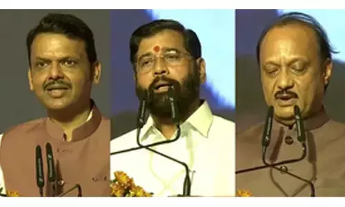 Maha: Fadnavis takes oath as CM, Eknath Shinde & Ajit Pawar as Dy CMs in presence of PM Modi