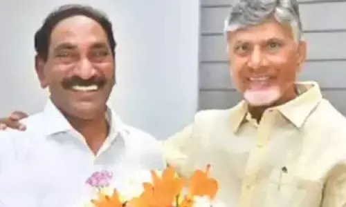 TDP leader Beeda Masthan Rao with CM N Chandrababu Naidu (File photo)