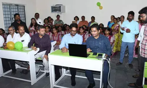 District Collector Adarsh ​​Surabhi and Additional Collector Sanchit Gangwar launch Coding School at Gopalpet KGBV