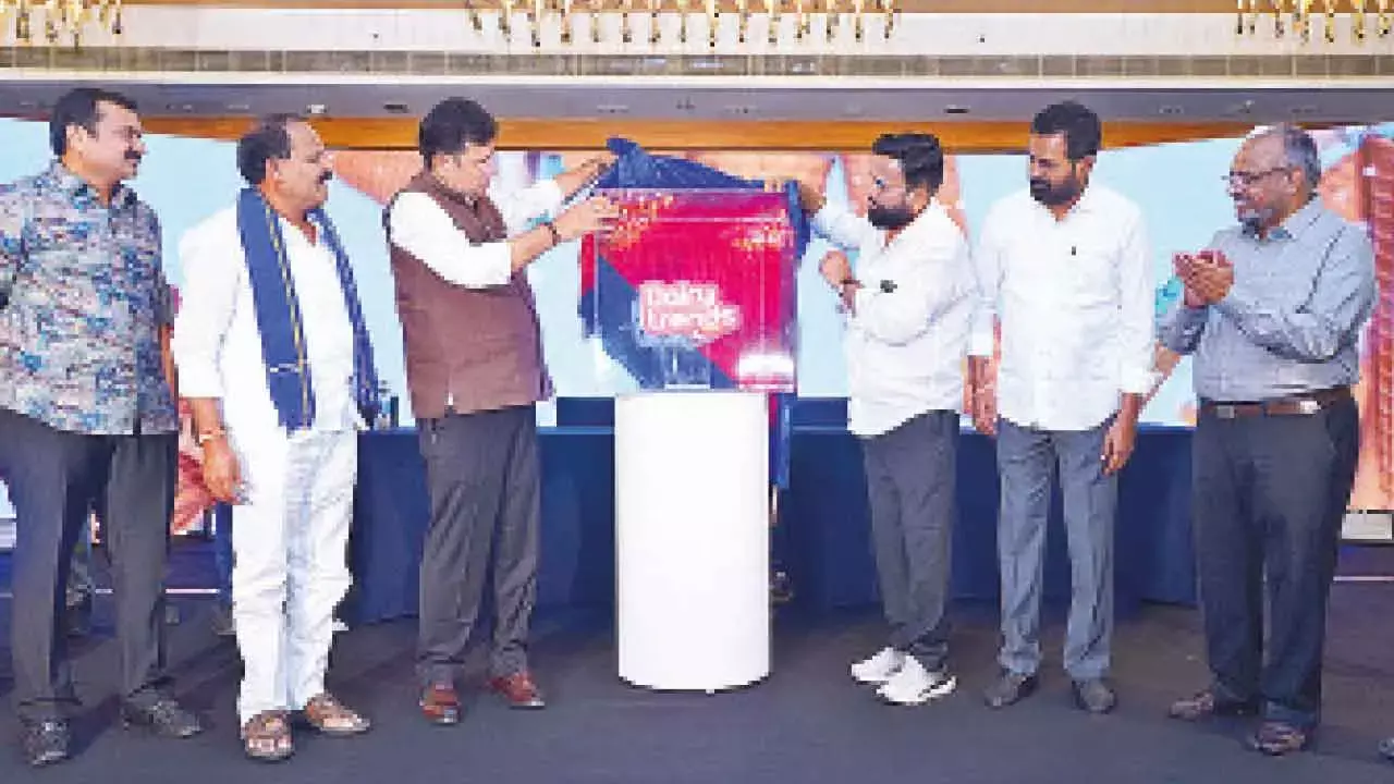 Min Sridhar Babu unveils logo of dairy brand